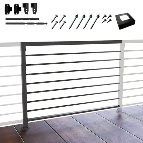 CR Fence & Rail Horizontal Guard Rail Kit, 4'Wx3'H DIY Railing Balusters Set w/Middle Post, Brackets Included, for Deck, Porch, Patio & Balcony, Requires 2 End Posts - size: V4 - 36", style: 36" - 4'Section+Post