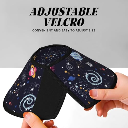 Space Milky Way Galaxy cat Cone Collar Adjustable Elizabethan Circle Kitten Dog Stop Licking Scratch After Surgery Protective Neck Cover - color: Space Milky Way Galaxy, size: Large