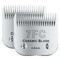 7FC# Detachable Pet Dog Grooming Clipper Ceramic Blade,Compatible with Andis Size 7FC Cut Length 1/8”(3.2mm),Compatible with andis/wahl/Oster Dog Clippers 2PCS - color: Silvery-10