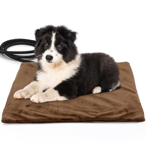 NAMOTEK Pet Heating Pad, Waterproof Heated Mat with Chew Resistant Cord Safe Electric Auto Constant Temperature Heating Pad for Dogs and Cats Indoor Warming Pad 19.7" x15.7" - size: 19.7"x15.7"