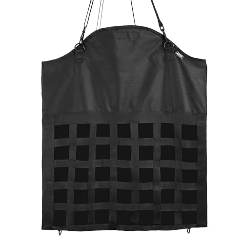 VEVOR Hay Bag for Horses, 21.65 x 7.28 x 25.2 in, 1.81 x 1.81 in Holes, Premium Nylon Construction with PVC Waterproof Coating, Adjustable Hanging Straps and Metal Hooks, Slow Feed Hay Bag for Horses - size: 21.65 x 7.28 x 25.2 in