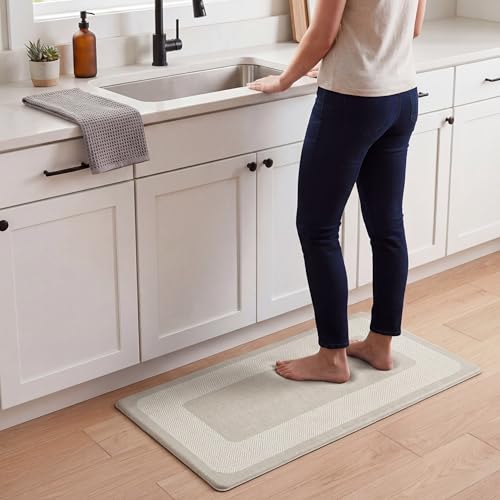 Chef Gear Hettie Anti Fatigue Cushioned Kitchen Mat 18"x32" Beige - color: Beige, size: 32"L x 18"W x 0.3"Th