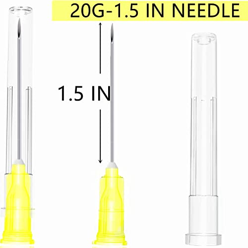 100 Pack 20Ga 1 1/2 Inch Stainless Steel Dispensing Lab Tools Accessories for Scientific Labs, Measuring and Refilling, Individually Wrapped - size: 20G 1-1/2 inch