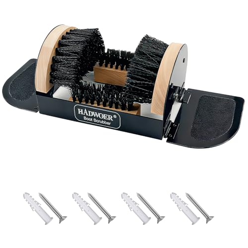 Hadwoer Heavy-Duty Outdoor Boot Brush Scraper for Mud, Dirt and Snow | Durable boot scrubber and shoe cleaner removes mud, dirt and snow from work boots, hiking shoes and outdoor footwear.