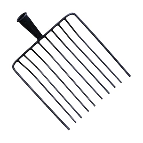 Steel Pitchfork Replacement Head, 10-Tooth Agricultural Manure Fork for Gardening and Stall Cleaning, Without Handle - color: 10 Teeth