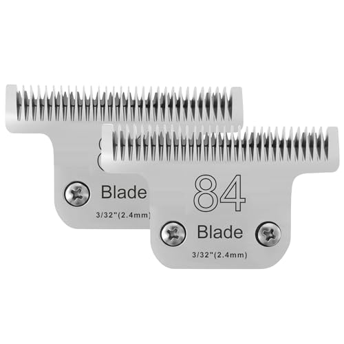 2PCS T84 Blade Dog Grooming Blades Compatible with Andis Dog Clipper | Dog Clipper Blades Compatible with Wahl KM-10 Series Clippers, Oster A5,Size-T-84 3/32-Inch Cut Length - color: 2pc #T84