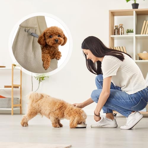 Dog Sling Carrier for Small Dogs and Cats Up to 16.5 Lbs, Soft Pouch Breathable Mesh Pet Crossbody Shoulder Bag, (Khaki, 1 Pcs) Intended for Outdoor/Camp/Travel - color: Khaki