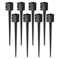 VEVOR Fence Post Anchor, 8 Pack 36 x 4 x 4 Inches Outer Diameter (Inner Diameter 3.5 x3.5 Inches) Ground Spike, Metal Black Powder Coated Post Stake Ground, for Mailbox Deck Garden Railing - size: 36 x 4 x 4 Inches