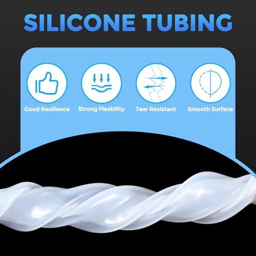 Silicone Tubing,1/2" ID x 3/4" OD Pure Silicon Tube High Temp Silicone Hose [for Home Brewing Wine Making, Beer Line, Aquaponics]-3 ft Length/Clear - size: 1/2" ID x 3/4" OD, style: 3 Feet