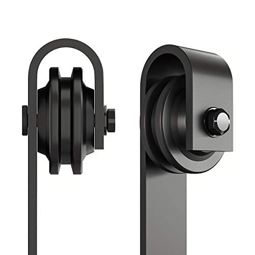SMARTSTANDARD Sliding Barn Door Hardware Hangers 2pcs (Black) (J Shape Hangers) - style: J