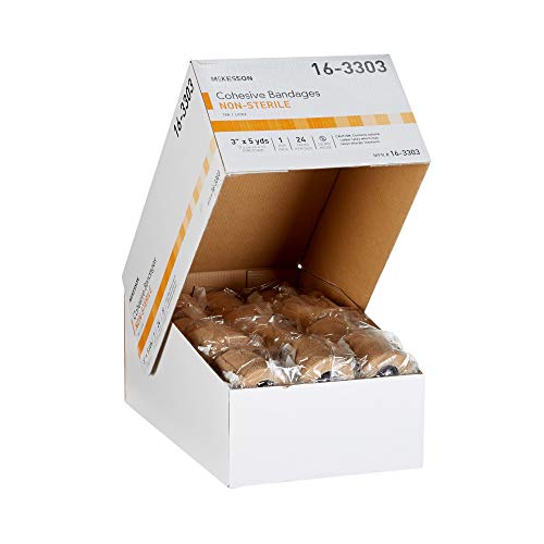 McKesson Cohesive Bandages, Non-Sterile, Latex, Tan, 3 in, 1 ct | Contains Latex, 5 yds