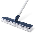 BOOMJOY Floor Scrub Brush with 57" Long Handle, 12" Wide Head, 2 in 1 Scrape and Brush, Stiff Bristle for Cleaning Bathroom, Patio, Kitchen, Tile, Wall and Deck - color: 12-inch Wide Head