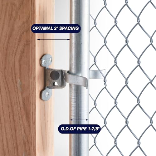 Zonon 2 Pcs Gate Fork Latch, Suitable for 1-7/8" Fork, Fence Latch Hardware Wall Mount for Chain Link Farm Fence Gate Flat Wooden Posts, Pressed Galvanized Steel - size: 1-7/8"