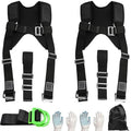 Furniture Moving Straps with Chest Buckle,Lifting Strap for 2 Movers,Shoulder Moving Straps with 1-Person Lifting Strap, Adjustable Easily Lifting and Moving for Mattresses, Appliances, Heavy Object - color: Black