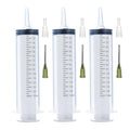3 Pcs 150ml Large Syringes with 14G 1.5'' Blunt Tip Needles and adapters, Sterile and Individual Sealed, Easy to Use and Clean, Plastic Garden Syringe for Liquid, lip Gloss, Paint, Epoxy Resin, Oil, Watering Plants, Refilling - style: 150 ml