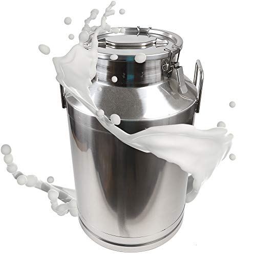 60L 15.85 Gallon Milk Can Stainless Steel Milk Bucket Wine Pail Bucket Versatile Milk Can Wine Bucket Liquid Storage Milk Transport Can Tote Jug with Sealed Lid Heavy Duty and Carry Handle - size: 60L 15.85 Gallon