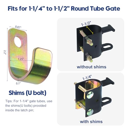 Mini Farm Gate Latch for Metal Gates with 1-1/4" to 1-1/2" Tubes | 3"x5" Two Way Lockable Gate Latch with Combination Lock, Used as Livestock Horse Cattle Gate Latch for Metal Tube Gates - color: 1x S16100700(Small Size Version 3"x 5")