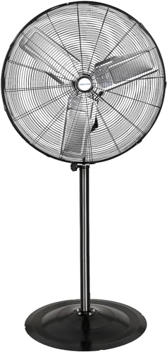 BILT HARD 8900 CFM 30" High-Velocity Industrial Pedestal Fan, 3-Speed Heavy Duty Industrial Standing Fan with Metal Aluminum Blades and Adjustable Height, Idea for Commercial, Shop, and Garage - size: 30 in.