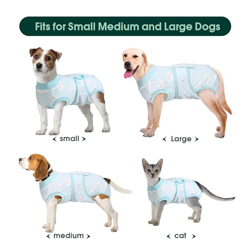 Kuoser Recovery Suit for Dogs Cats, Soft Dog Surgery Suit Female Male Spay | Professional Dog Onesie for Surgery, Substitute E-Collar & Cone, Prevent Licking Dog surgical suit Pet Neuter Suit - color: Star, size: X-small (Back:8.3-11.4'', Weight:4-7 Lb)