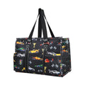 NGIL Utility Water Resistant Tote Bag | Work Tote for Women, Nurse Bag, Teacher's Choice Purse, Gym Bag, Everyday Organizer Top Zipper Closure - color: Racecar-black