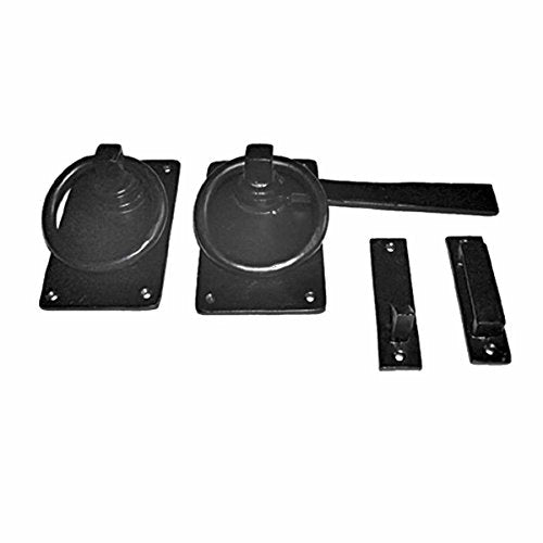 Renovators Supply Manufacturing Door Lock Latch 6.5 in. Black Wrought Iron Gate Latch Garage Barn Door Lock with Mounting Hardware - color: Black 6.5", size: Pack of 1