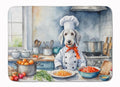 Caroline's Treasures Bedlington Terrier The Chef Memory Foam Kitchen Mat Machine Washable Anti-Fatigue Mat Cushion Comfort Bath Mat or Kitchen Rug - color: Bedlington Terrier 6199