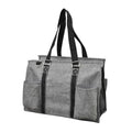 NGIL Utility Water Resistant Tote Bag | Work Tote for Women, Nurse Bag, Teacher's Choice Purse, Gym Bag, Everyday Organizer Top Zipper Closure - color: Crosshatch Gray