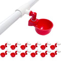 Chicken Water Cups for PVC with Tee (12 Pack), Automatic Chicken Waterer Kit for Poultry, DIY PVC Water Feeder for Chicken/Duck/Quail/Turkey - size: 12-Pack
