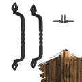 AddGrace 2 Pack Gate Handles for Wooden Gates with Screws 160mm/6 Black | Durable Solid Steel, Matte Coating, Barn Door Handles, for Garden Gate Shed Wooden Fences, Closet, Wardrobes, Drawer, Rustic - color: Black