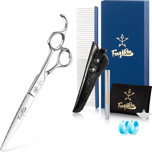 High-end Professional Dog Grooming Scissors Pet Grooming Shears 7 Inches Extremely Very Sharp Made Of Stainless Steel Alloy By Hand For Dog Cat Groomer - color: 7inch Shears
