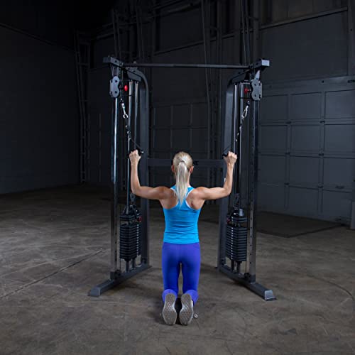 Body-Solid Powerline Cable Crossover Exercise Machine for Home & Commercial Gym, Functional Training Center with Dual Weights Stack for Cable Workout - style: 210lbs. Dual Weight Stack