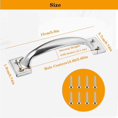 WenTigDY 2 PCS 5.9" Garage Door Handle Gate Handle Door,Gate Handle Pulls,Stainless Steel Handle Gate Screen,Fence Gate Handles,for Outdoor, Drawer & Garage