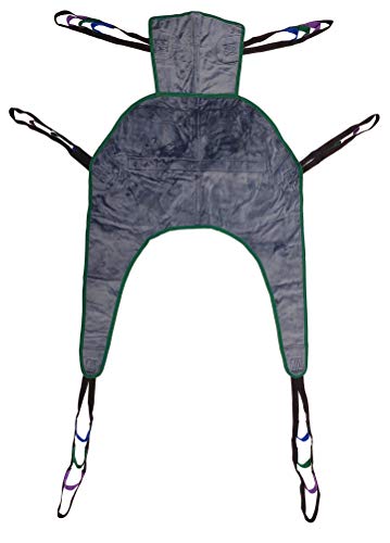 Universal Divided Leg Lift Sling with Headrest (Large) Compatible with Hoyer, Invacare, McKesson, Drive, Lumex, Medline, Joerns and Other Patient Lifts, Solid Fabric Polyester - size: Large (Pack of 1)