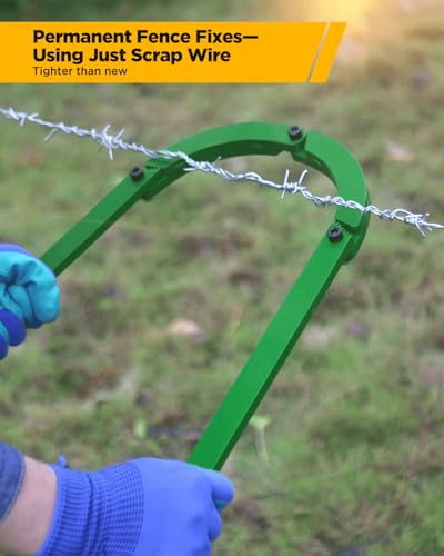 Fence Wire Fixer, Heavy Duty Barbed Wire Stretcher and Tightener | High-Carbon Steel, Serrated Grip, Rubber Sleeve, Fencing Repair Tool for Plain, Barbed and Electric Wire in Farm Ranch Garden