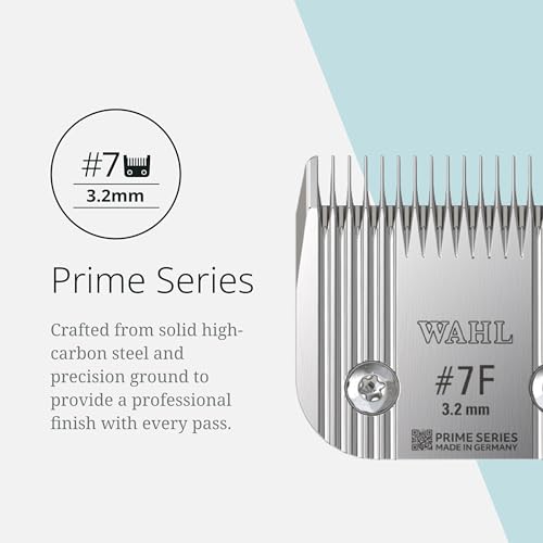 Wahl Pro Animal Prime Series Blades - Professional Fine Tooth Pet Clipper for Horse, Cat & Dog Grooming - Made from High-Carbon Steel - #7, 3.2mm - size: #7