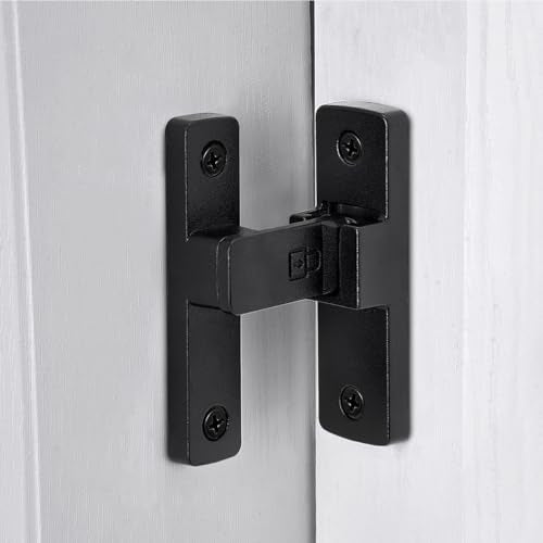 Matte Black 90 Degree Zinc Alloy Barn Door Latch, Flip Gate Lock | Sliding Door Latch,Right Angle Door Lock,for bedroom,garage,balcony,barn,bathroom,drawer,window,cabinet,pet enclosures - color: Matte Black_90 Degree