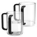 yeesport 2 PCS Judaica Hand Washing Cup with Dual Handles, Clear Acrylic Netilat Yadayim Cup with Non Slip Pads for Jewish Ritual, Sabbath, Morning Cleansing, Holiday Prayer, Festival Table
