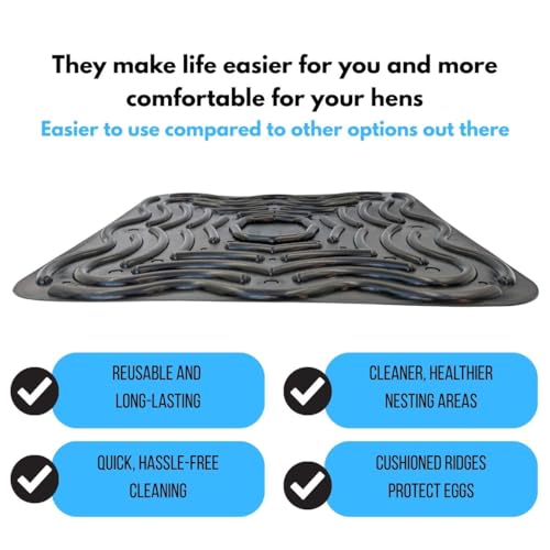 Reusable Silicone Chicken Nesting Box Pads 12x12 in – Washable Coop Liners, Cushioned Anti-Roll Egg Mats, Easy Clean, Cut-to-Fit, Long-Lasting - size: 1 Pack