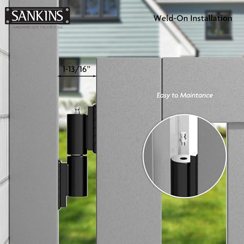 5" Heavy Duty Gate Hinges, Weld on Hinges 450lbs Capacity, Outdoor Trailer Gate Hinge, Barrel Hinges Heavy Duty for Trailer Ramp Outdoor Driveway Gate, 2 Pack - size: 5inch