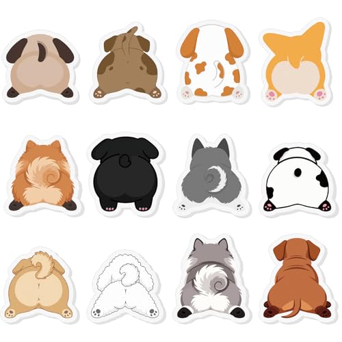 Yinder 24 Pads Dog Sticky Notes Cute Kawaii Dog Butt Memo Self Adhesive | Fun Cartoon Animal Themed Gifts for Office School, Veterinary Party Supplies, Bulk Adhesive Note Pads Valentines - style: Cute Dog