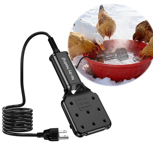120V 500W Pond De-Icer and Chicken Water Heater for Livestock Tank Heater, Featuring Power-Off Protection, Overheating Protection, GFCI Plug & 9.2FT UL Approved Cord - size: 500 Watt