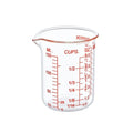 Ackers BORO3.3 Glass Measuring Cup, V-Shaped Spout, 150 mL / 5 oz, Single | 3.3 borosilicate glass with five red printed scales and a wide opening for cooking, baking and drink preparation - size: 150 ML (5 Oz)-SINGLE