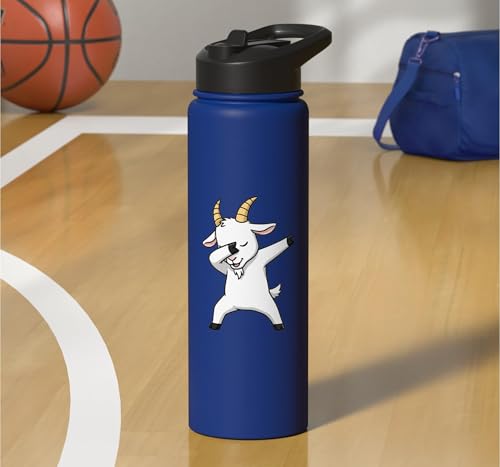 Dabbing Goat Kids Halloween Costume Cute Farm Animal Dab Stainless Steel Insulated Water Bottle - color: Royal Blue