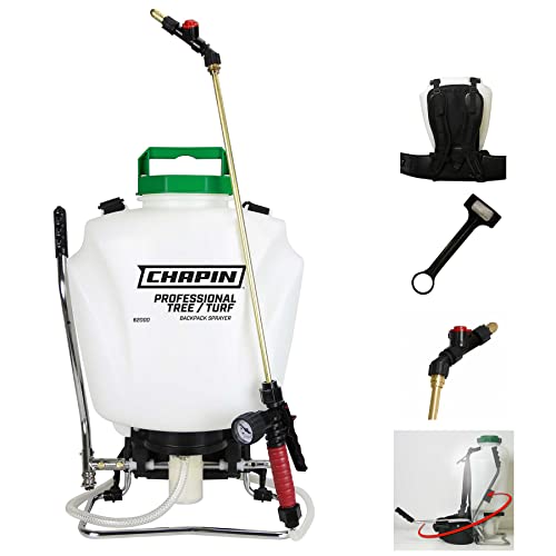 Chapin International Chapin 62000 Tree/Turf Pro Commercial Backpack Sprayer with Control Flow Valve Technology for Fertilizer, Herbicides and Pesticides, 4 gal, Translucent White - size: 4 Gallon, Commercial