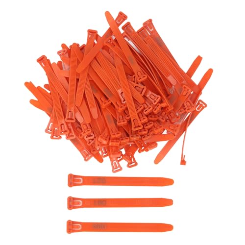100Pcs Chicken Leg Rings, 1-100 Numbered Poultry Chicken Identification Leg Ankle Bands Tags Reusable Zip Tie for Ducks Chicks Pigeons Goose (Orange) - color: Orange