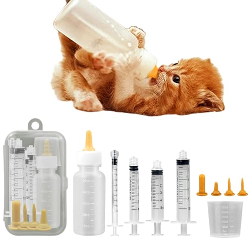 Pet Feeding Syringe with Nipple, Silicone Feeding Tools for Kitten Puppy Feeding Syringe for Newborn Cat Dog Small Animals Rabbits (1ml+3ml+5ml +10ml) - color: 1ml+3ml+5ml +10ml