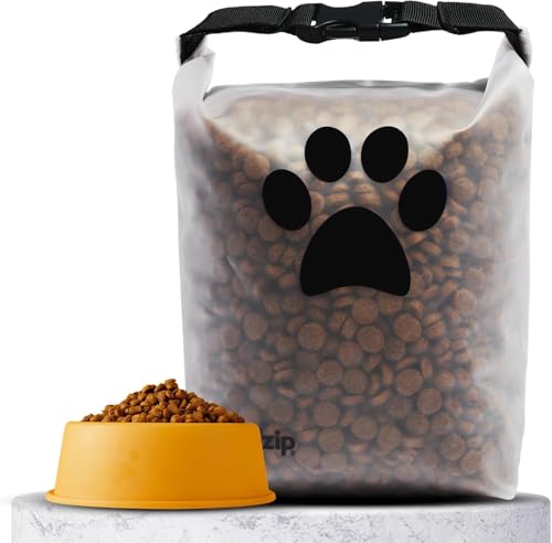 (re) zip Pet Food Storage Bag & Kibble Carrier, 14-Cup Roll Top, Black | Water-resistant, BPA-free, food-grade. Travel bag for camping, boarding and weekend getaways. Holds up to 5 lbs of kibble. - color: Black, size: 14 Cup