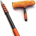 18FT Window Washing Kit, Squeegee with Telescopic Extension Pole | 3-12FT Telescoping Pole with Dual-Lock Stability And Rotatable 2-in-1 Squeegee Head for High-Window Cleaning - size: 3-12FT