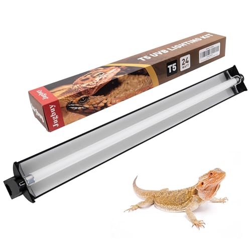 UVB Reptile Light Kit, 24W T5 Lamp Fixture and 10.0 UVB Tube Combo, Linear Lighting Bar for Desert Dwelling Reptiles, Bearded Dragon, Chameleon, Gecko, Lizards, Tortoises, Turtles, Snake - size: UVB10.0