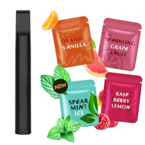 Replace Bad Habit Flavored Air Device with 12pcs Refillable Cores in 4 Flavors, Habit Support Refreshing Device for Stress Relief Sensory Fidget for Adults(Black) - color: Black-4pc